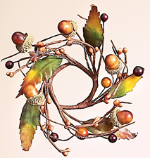 1.5" Acorn & Leaf Candle Ring