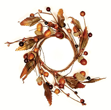3.25" Acorn & Leaf Candle Ring