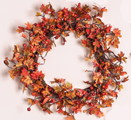 -16.5" Mini Maple Leaf & Pod Berry Wreath