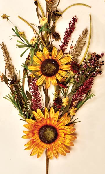 34" Mixed Fall Sunflower Branch