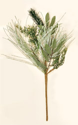 18" Frosted Mixed Long Needle Pine Spray