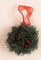 4" Pine & Red Berry Kissing Ball
