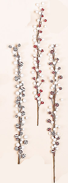 16" Swirled Mini Xmas Ball Spray