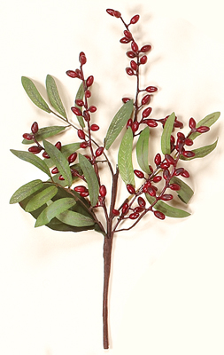 15" Laurel Leaf & Berry Spray