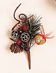 4" Mixed Berry & Cone Pick
