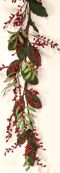5' Laurel Leaf & Berry Garland
