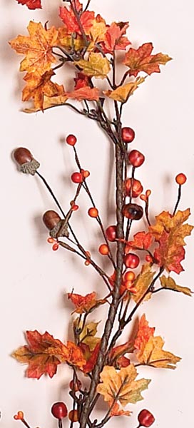 6' Mini Maple Leaf & Pod Garland