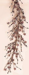 5' Pip Berry & Fabric Checked Star Garland
