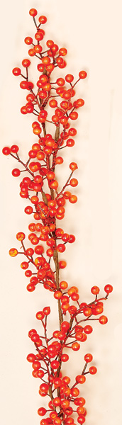 5' Weatherproof Berry Garland, Orange