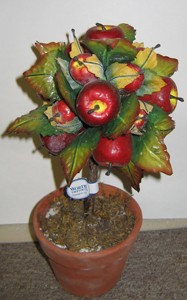 11" Apple Topiary in Clay Pot