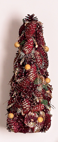 15.5" Gilded Pine Cone Tree
