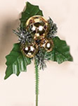 Sm Holly Pine Xmas Ball Pick