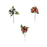 Xmas Snowflake Ball x 3 W/Greens Pick