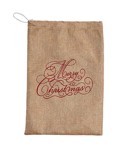 10" X 16" Merry Christmas Linen Bag