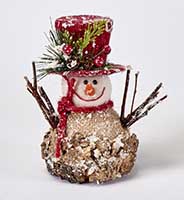 6" Iced Burlap Snowman