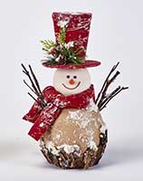 11" Iced Burlap Snowman