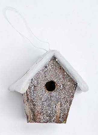 4" Snowy Birdhouse Ornament