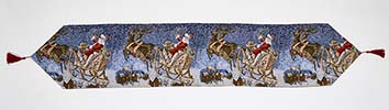 67" Santa Sleigh Tapestry Table Runner - CLOSEOUT