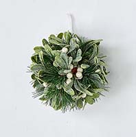 6" Mistletoe & Pine Kissing Ball Ornament