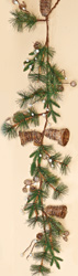 5' Pine Twig Bell Decor Garland
