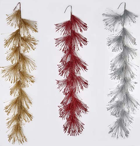 72" Pine Needle Glitter Garland