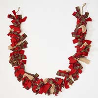 71" Christmas Rag Tye Garland