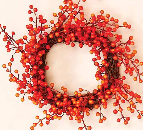 12" Fall Weatherproof Berry Wreath