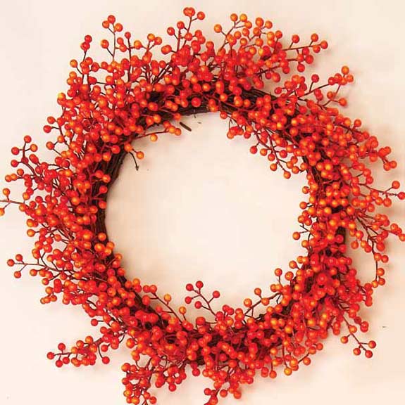 18" Fall Weatherproof Berry Wreath