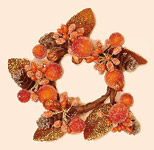 1.5" Orange Glitter Berry Candle Ring (Inner Diameter)