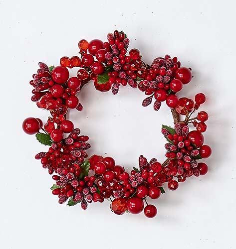 3.5" Mixed Red Berry Candle Ring 