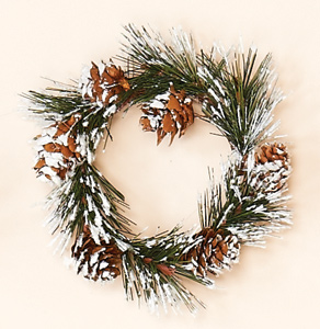 3.25" Snowy Pine & Cone Candle Ring