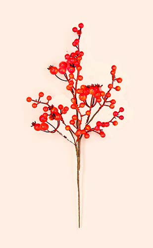 18" Weatherproof Berry Spray, Orange