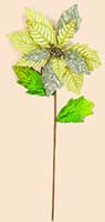 27" Gold Poinsettia Stem With Glitter