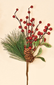 12" WP Berry, Pine Cone & Pine Pick