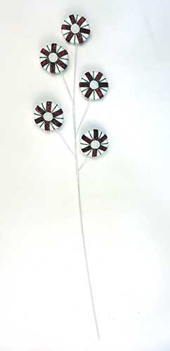 27" Red White Green Peppermint Candy Spray