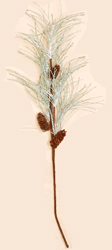 38" Snowy Pine Spray w/ Cones