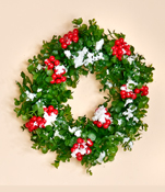 11" Snowy Plastic Eucalyptus Wreath w/ Berries & Snow - CLOSE OUT