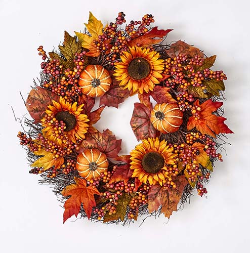 26" Oak Leaf Berry Wreath