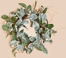 22" Magnolia Leaves Wreath w/ White Berries