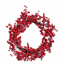 20" SNOWY BERRY WREATH -CLOSE OUT