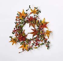 6.5" Fall Berry & Leaf Candle Ring, 12" Outer Diameter