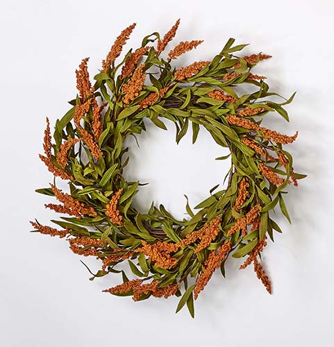 22" Fall Spike Wreath on Natural Twig Base
