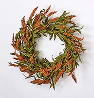 22" Fall Spike Wreath on Natural Twig Base