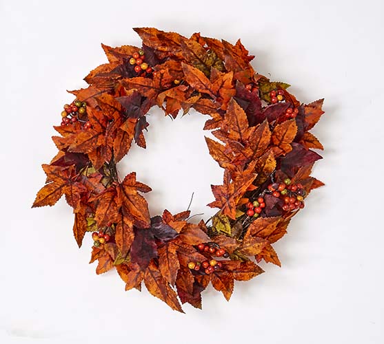 20" Maple Leaves & Berries Wreath