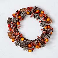 3.25" FALL BERRY & CANDLE RING
