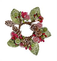 1.25" Frosted Berry & Cone Candle Ring