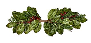36" Magnolia Leaf Berry Swag - CLOSEOUT