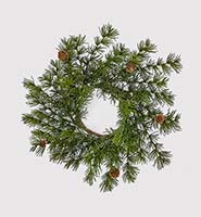 4.5" Pine Candle Ring w/ Pine Cones