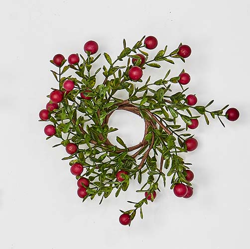 1.25" Boxwood & Berry Candle Ring 