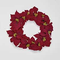 20" Poinsettia Wreath on Twig Base